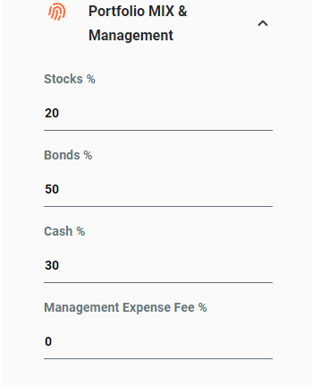 Portfolio Mix / Management tab options