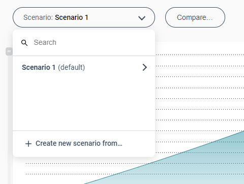 Scenario dropdown menu